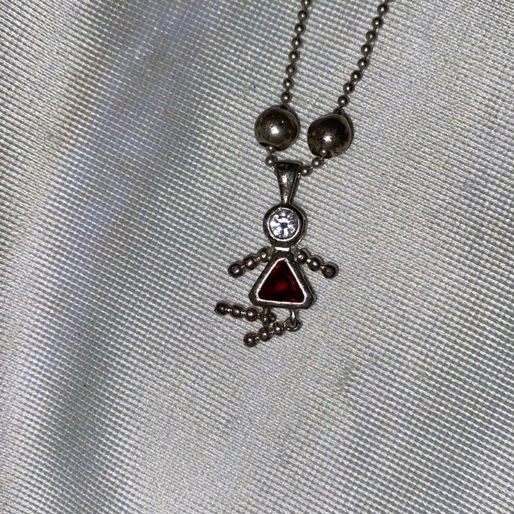 Diamond and Ruby Person Necklace